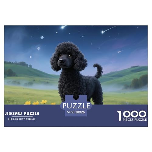 Poodle Puzzle 1000 Teile Schwer Puzzle Spielzeug Lernspiel Impossible Haustier Hund Herausforderung Spielzeug Für Erwachsene Und Kinder Ab 14 Jahren 38x26cm/1000pcs von OWBASKPOZ