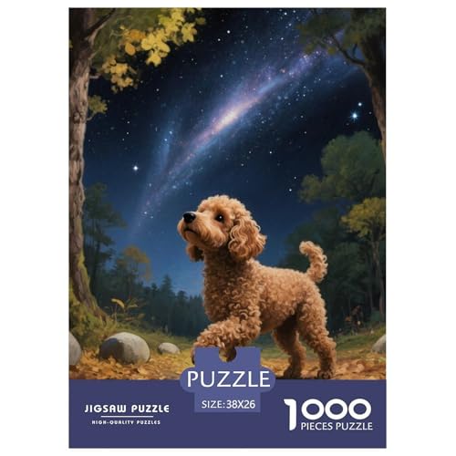 Poodle Puzzle 1000 Teile Schwer Puzzle Spielzeug Lernspiel Impossible Haustier Hund Herausforderung Spielzeug Für Erwachsene Und Kinder Ab 14 Jahren 38x26cm/1000pcs von OWBASKPOZ