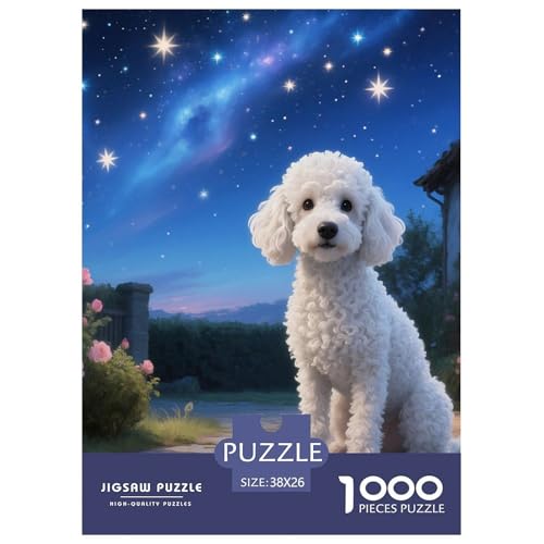 Poodle Puzzle 1000 Teile Schwer Puzzle Spielzeug Lernspiel Impossible Haustier Hund Herausforderung Spielzeug Für Erwachsene Und Kinder Ab 14 Jahren 38x26cm/1000pcs von OWBASKPOZ