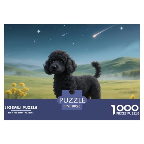 Poodle Puzzle 1000 Teile Schwer Puzzle Spielzeug Lernspiel Impossible Haustier Hund Herausforderung Spielzeug Für Erwachsene Und Kinder in Bewährter 38x26cm/1000pcs von OWBASKPOZ