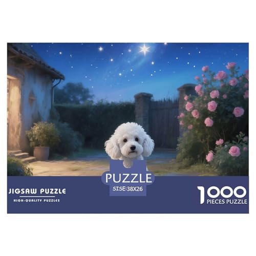 Poodle Puzzle 1000 Teile Schwer Puzzle Spielzeug Lernspiel Impossible Haustier Hund Herausforderungsspielzeug Für Erwachsene Und Kinder Ab 14 Jahren 38x26cm/1000pcs von OWBASKPOZ