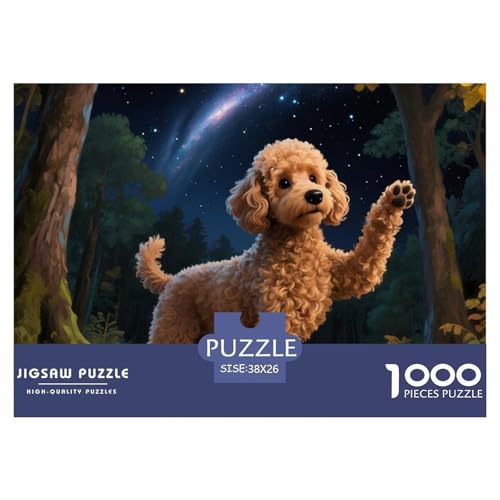 Poodle Puzzle 1000 Teile Schwer Puzzle Spielzeug Lernspiel Impossible Haustier Hund Herausforderungsspielzeug Für Erwachsene Und Kinder in Bewährter 38x26cm/1000pcs von OWBASKPOZ