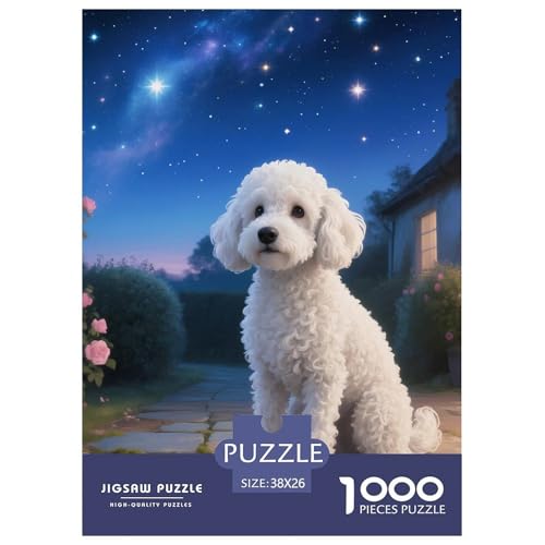 Poodle Puzzle 1000 Teile Schwer Puzzle Spielzeug Pädagogisches Spiel Impossible Haustier Hund Herausforderung Spielzeug Für Erwachsene Und Kinder Ab 12 Jahren 38x26cm/1000pcs von OWBASKPOZ
