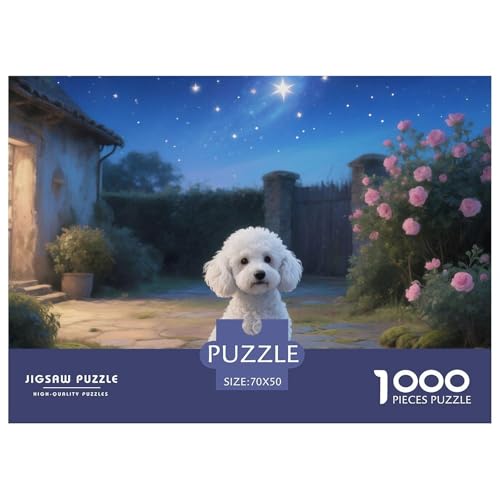 Poodle Puzzle 1000 Teile Schwer Puzzle Spielzeug Pädagogisches Spiel Impossible Haustier Hund Herausforderung Spielzeug Für Erwachsene Und Kinder in Bewährter 70x50cm/1000pcs von OWBASKPOZ