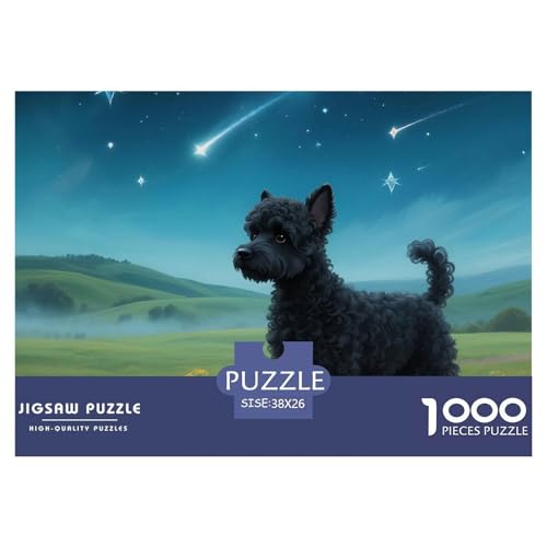 Poodle Puzzle 1000 Teile Schwer Puzzle Spielzeug Pädagogisches Spiel Impossible Haustier Hund Herausforderungsspielzeug Für Erwachsene Kinder 38x26cm/1000pcs von OWBASKPOZ