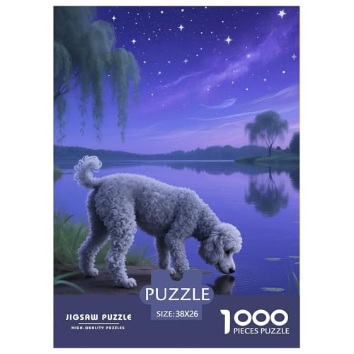 Poodle Puzzle 1000 Teile Schwer Puzzle Spielzeug Pädagogisches Spiel Impossible Haustier Hund Herausforderungsspielzeug Für Erwachsene Und Kinder Ab 12 Jahren 38x26cm/1000pcs von OWBASKPOZ