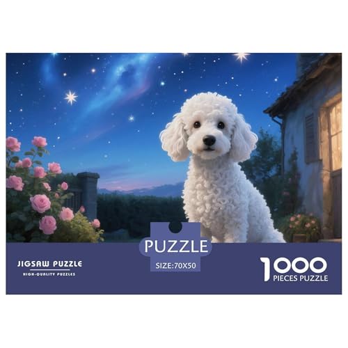 Poodle Puzzle 1000 Teile Schwer Puzzle Spielzeug Pädagogisches Spiel Impossible Haustier Hund Herausforderungsspielzeug Für Erwachsene Und Kinder Ab 12 Jahren 70x50cm/1000pcs von OWBASKPOZ