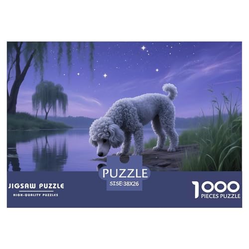 Poodle Puzzle 1000 Teile Schwer Puzzle Spielzeug Pädagogisches Spiel Impossible Haustier Hund Herausforderungsspielzeug Für Erwachsene Und Kinder Ab 14 Jahren 38x26cm/1000pcs von OWBASKPOZ