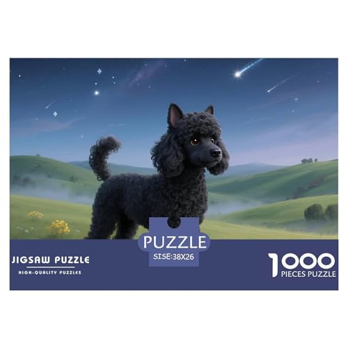 Poodle Puzzle 1000-teilige Schwer Puzzle Spielzeug Lernspiel Impossible Haustier Hund Herausforderung Spielzeug Für Erwachsene Kinder 38x26cm/1000pcs von OWBASKPOZ