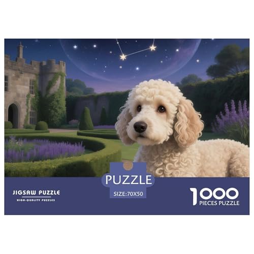 Poodle Puzzle 1000-teilige Schwer Puzzle Spielzeug Lernspiel Impossible Haustier Hund Herausforderung Spielzeug Für Erwachsene Kinder 70x50cm/1000pcs von OWBASKPOZ