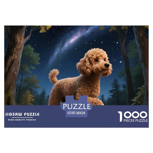 Poodle Puzzle 1000-teilige Schwer Puzzle Spielzeug Lernspiel Impossible Haustier Hund Herausforderung Spielzeug Für Erwachsene Und Kinder Ab 14 Jahren 38x26cm/1000pcs von OWBASKPOZ