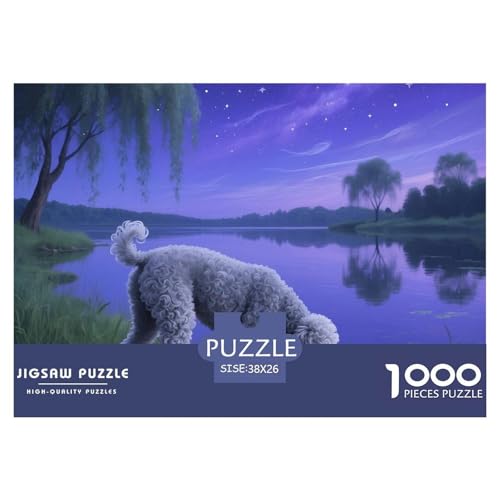 Poodle Puzzle 1000-teilige Schwer Puzzle Spielzeug Lernspiel Impossible Haustier Hund Herausforderung Spielzeug Für Erwachsene Und Kinder Ab 14 Jahren 38x26cm/1000pcs von OWBASKPOZ