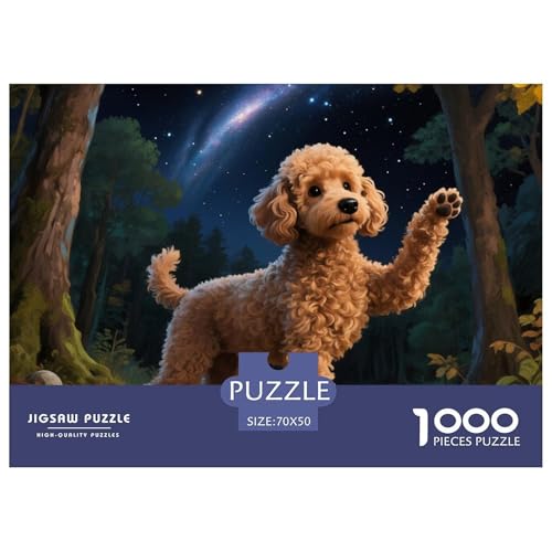 Poodle Puzzle 1000-teilige Schwer Puzzle Spielzeug Lernspiel Impossible Haustier Hund Herausforderung Spielzeug Für Erwachsene Und Kinder Ab 14 Jahren 70x50cm/1000pcs von OWBASKPOZ