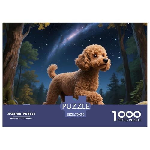Poodle Puzzle 1000-teilige Schwer Puzzle Spielzeug Lernspiel Impossible Haustier Hund Herausforderungsspielzeug Für Erwachsene Und Kinder Ab 14 Jahren 70x50cm/1000pcs von OWBASKPOZ