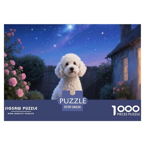 Poodle Puzzle 1000-teilige Schwer Puzzle Spielzeug Lernspiel Impossible Haustier Hund Herausforderungsspielzeug Für Erwachsene Und Kinder in Bewährter 38x26cm/1000pcs von OWBASKPOZ