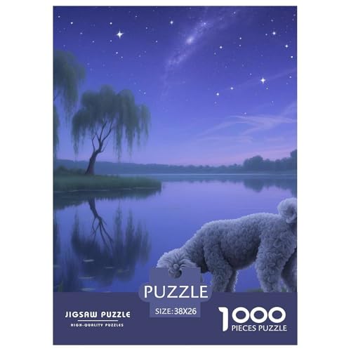 Poodle Puzzles 1000 Teile Schwer Puzzle Spielzeug Lernspiel Impossible Haustier Hund Herausforderung Spielzeug Für Erwachsene Kinder 38x26cm/1000pcs von OWBASKPOZ