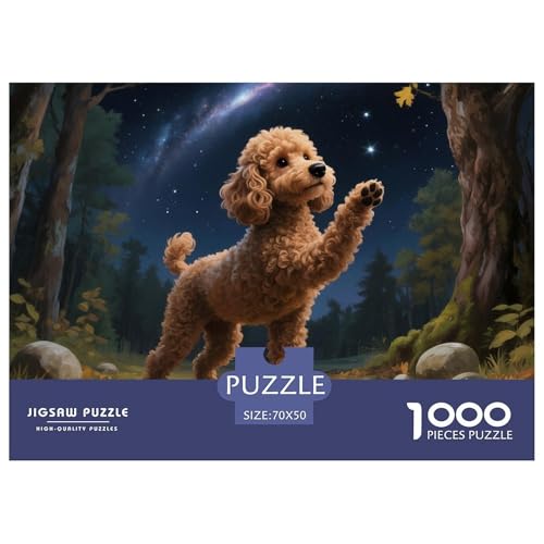 Poodle Puzzles 1000 Teile Schwer Puzzle Spielzeug Lernspiel Impossible Haustier Hund Herausforderung Spielzeug Für Erwachsene Kinder 70x50cm/1000pcs von OWBASKPOZ