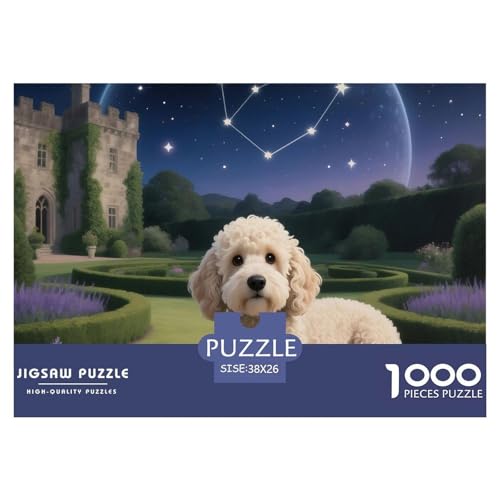 Poodle Puzzles 1000 Teile Schwer Puzzle Spielzeug Lernspiel Impossible Haustier Hund Herausforderung Spielzeug Für Erwachsene Und Kinder Ab 14 Jahren 38x26cm/1000pcs von OWBASKPOZ