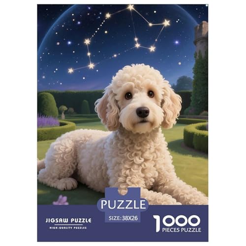 Poodle Puzzles 1000 Teile Schwer Puzzle Spielzeug Lernspiel Impossible Haustier Hund Herausforderung Spielzeug Für Erwachsene Und Kinder Ab 14 Jahren 38x26cm/1000pcs von OWBASKPOZ