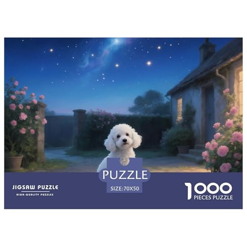 Poodle Puzzles 1000 Teile Schwer Puzzle Spielzeug Lernspiel Impossible Haustier Hund Herausforderung Spielzeug Für Erwachsene Und Kinder in Bewährter 70x50cm/1000pcs von OWBASKPOZ