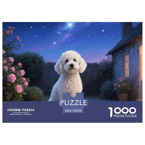 Poodle Puzzles 1000 Teile Schwer Puzzle Spielzeug Lernspiel Impossible Haustier Hund Herausforderungsspielzeug Für Erwachsene Kinder 70x50cm/1000pcs von OWBASKPOZ