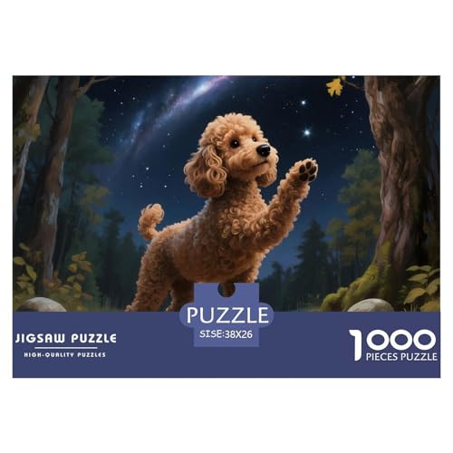 Poodle Puzzles 1000 Teile Schwer Puzzle Spielzeug Pädagogisches Spiel Impossible Haustier Hund Herausforderungsspielzeug Für Erwachsene Und Kinder Ab 12 Jahren 38x26cm/1000pcs von OWBASKPOZ