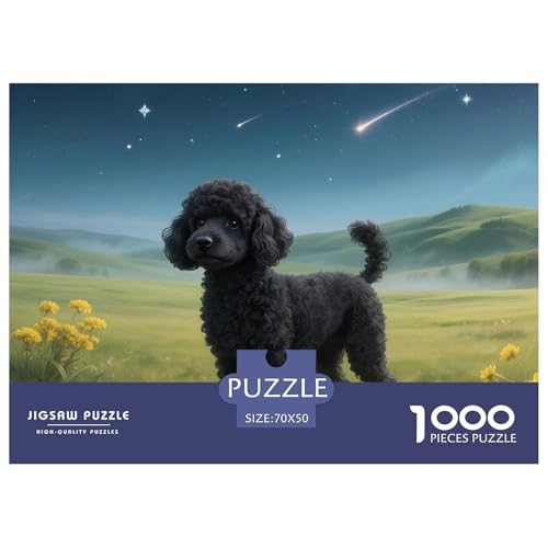 Poodle Puzzles 1000 Teile Schwer Puzzle Spielzeug Pädagogisches Spiel Impossible Haustier Hund Herausforderungsspielzeug Für Erwachsene Und Kinder Ab 14 Jahren 70x50cm/1000pcs von OWBASKPOZ