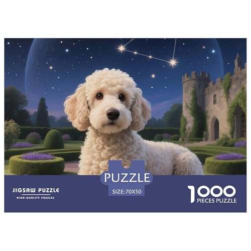 Poodle Puzzles 1000 Teile Schwer Puzzle Spielzeug Pädagogisches Spiel Impossible Haustier Hund Herausforderungsspielzeug Für Erwachsene Und Kinder in Bewährter 70x50cm/1000pcs von OWBASKPOZ