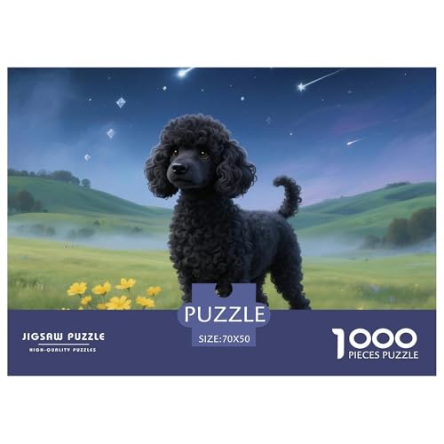 Poodle Puzzles 1000-teilige Schwer Puzzle Spielzeug Lernspiel Impossible Haustier Hund Herausforderungsspielzeug Für Erwachsene Kinder 70x50cm/1000pcs von OWBASKPOZ