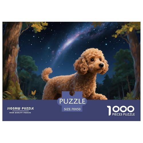 Poodle Puzzles 1000-teilige Schwer Puzzle Spielzeug Lernspiel Impossible Haustier Hund Herausforderungsspielzeug Für Erwachsene Kinder 70x50cm/1000pcs von OWBASKPOZ