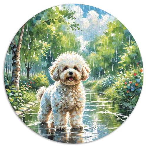 Puzzle 1000 Teile Erwachsene Und Kinder Haustier HundPuzzles-Geschenk RundesRätsel Puzzel Game1000pcs (67.5x67.5cm) von OWBASKPOZ