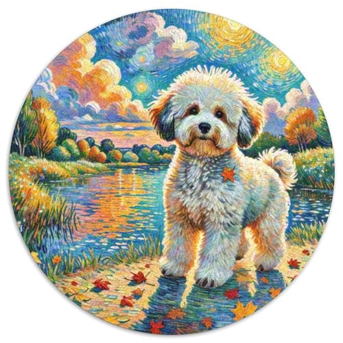 Rundes Puzzle Rund,Puzzles 1000 Teile Haustier Hundfür Kreative Erwachsene Und KinderPuzzl Stressfreisetzung Spielzeug1000pcs (67.5x67.5cm) von OWBASKPOZ