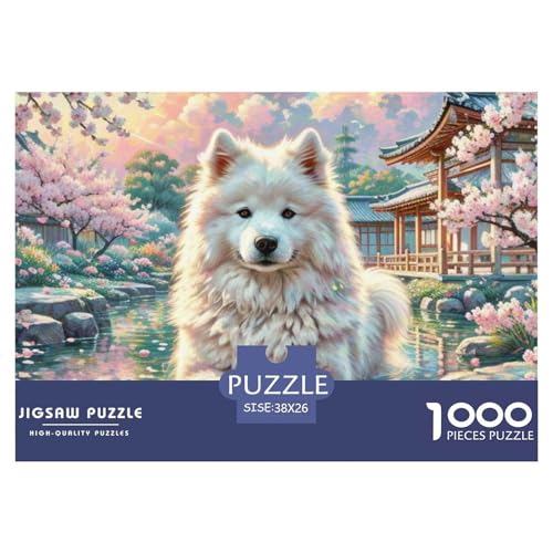 Samoje Puzzle 1000 Teile Schwer Puzzle Spielzeug Lernspiel Impossible Haustier Hund Herausforderung Spielzeug Für Erwachsene Kinder 38x26cm/1000pcs von OWBASKPOZ