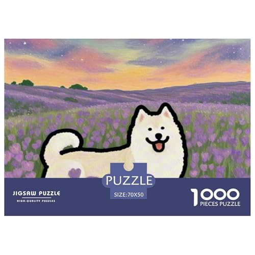 Samoje Puzzle 1000 Teile Schwer Puzzle Spielzeug Lernspiel Impossible Haustier Hund Herausforderung Spielzeug Für Erwachsene Kinder 70x50cm/1000pcs von OWBASKPOZ