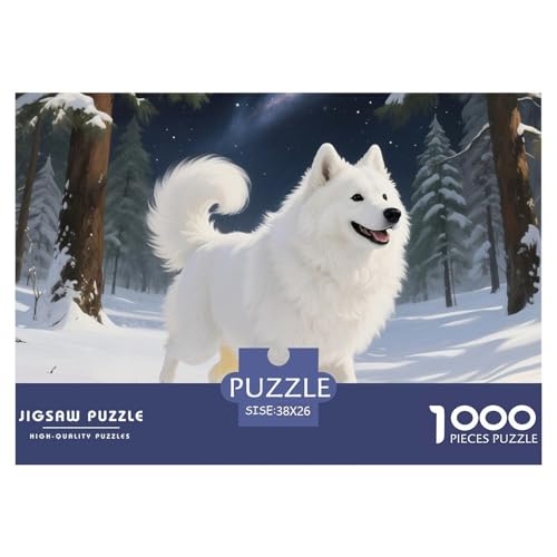 Samoje Puzzle 1000 Teile Schwer Puzzle Spielzeug Lernspiel Impossible Haustier Hund Herausforderung Spielzeug Für Erwachsene Und Kinder Ab 14 Jahren 38x26cm/1000pcs von OWBASKPOZ