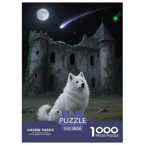 Samoje Puzzle 1000 Teile Schwer Puzzle Spielzeug Lernspiel Impossible Haustier Hund Herausforderung Spielzeug Für Erwachsene Und Kinder Ab 14 Jahren 38x26cm/1000pcs von OWBASKPOZ