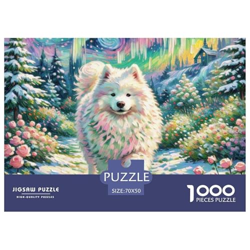 Samoje Puzzle 1000 Teile Schwer Puzzle Spielzeug Lernspiel Impossible Haustier Hund Herausforderung Spielzeug Für Erwachsene Und Kinder Ab 14 Jahren 70x50cm/1000pcs von OWBASKPOZ