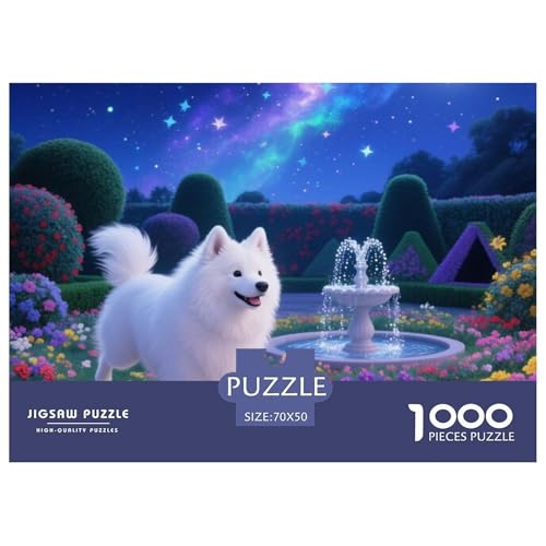 Samoje Puzzle 1000 Teile Schwer Puzzle Spielzeug Lernspiel Impossible Haustier Hund Herausforderung Spielzeug Für Erwachsene Und Kinder in Bewährter 70x50cm/1000pcs von OWBASKPOZ