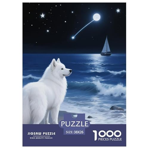 Samoje Puzzle 1000 Teile Schwer Puzzle Spielzeug Lernspiel Impossible Haustier Hund Herausforderungsspielzeug Für Erwachsene Kinder 38x26cm/1000pcs von OWBASKPOZ