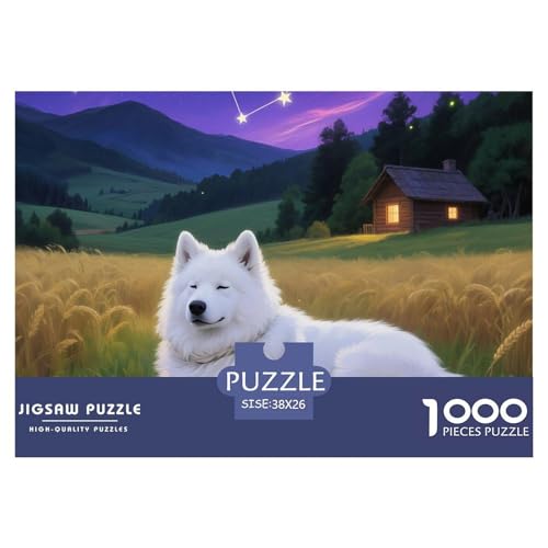 Samoje Puzzle 1000 Teile Schwer Puzzle Spielzeug Lernspiel Impossible Haustier Hund Herausforderungsspielzeug Für Erwachsene Und Kinder Ab 14 Jahren 38x26cm/1000pcs von OWBASKPOZ