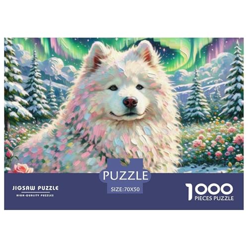 Samoje Puzzle 1000 Teile Schwer Puzzle Spielzeug Lernspiel Impossible Haustier Hund Herausforderungsspielzeug Für Erwachsene Und Kinder in Bewährter 70x50cm/1000pcs von OWBASKPOZ