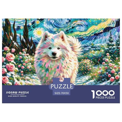 Samoje Puzzle 1000 Teile Schwer Puzzle Spielzeug Lernspiel Impossible Haustier Hund Herausforderungsspielzeug Für Erwachsene Und Kinder in Bewährter 70x50cm/1000pcs von OWBASKPOZ
