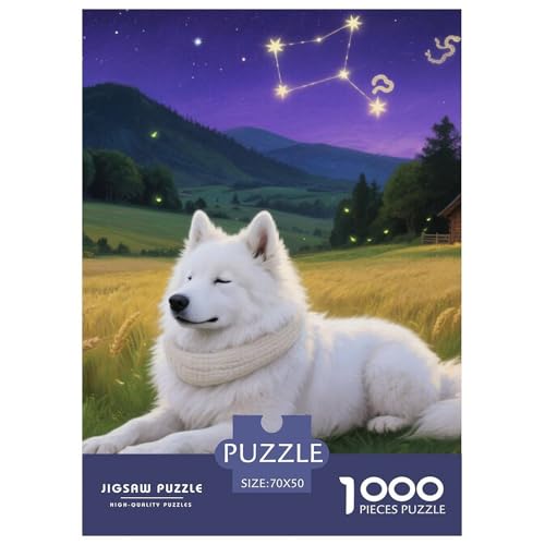 Samoje Puzzle 1000 Teile Schwer Puzzle Spielzeug Lernspiel Impossible Haustier Hund Herausforderungsspielzeug Für Erwachsene Und Kinder in Bewährter 70x50cm/1000pcs Samoje Puzzle 1000 Teile Schwer Puzzle Spielzeug Lernspiel Impossible Haustier Hund Herausforderungsspielzeug Für Erwachsene Und Kinder in Bewährter 70x50cm/1000pcs von OWBASKPOZ