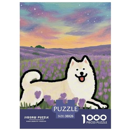 Samoje Puzzle 1000 Teile Schwer Puzzle Spielzeug Pädagogisches Spiel Impossible Haustier Hund Herausforderung Spielzeug Für Erwachsene Und Kinder Ab 12 Jahren 38x26cm/1000pcs von OWBASKPOZ