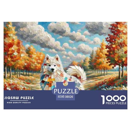 Samoje Puzzle 1000 Teile Schwer Puzzle Spielzeug Pädagogisches Spiel Impossible Haustier Hund Herausforderung Spielzeug Für Erwachsene Und Kinder Ab 14 Jahren 38x26cm/1000pcs von OWBASKPOZ
