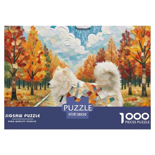 Samoje Puzzle 1000 Teile Schwer Puzzle Spielzeug Pädagogisches Spiel Impossible Haustier Hund Herausforderung Spielzeug Für Erwachsene Und Kinder Ab 14 Jahren 38x26cm/1000pcs von OWBASKPOZ