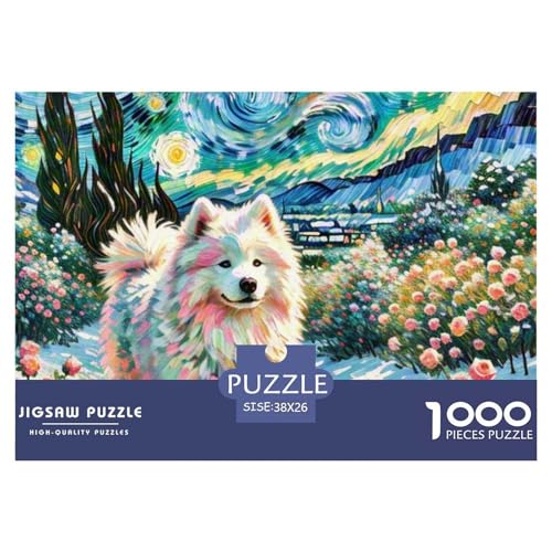Samoje Puzzle 1000 Teile Schwer Puzzle Spielzeug Pädagogisches Spiel Impossible Haustier Hund Herausforderung Spielzeug Für Erwachsene Und Kinder in Bewährter 38x26cm/1000pcs von OWBASKPOZ
