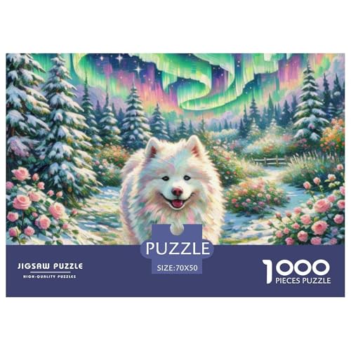 Samoje Puzzle 1000 Teile Schwer Puzzle Spielzeug Pädagogisches Spiel Impossible Haustier Hund Herausforderung Spielzeug Für Erwachsene Und Kinder in Bewährter 70x50cm/1000pcs von OWBASKPOZ
