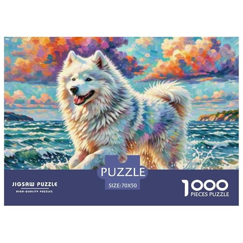 Samoje Puzzle 1000 Teile Schwer Puzzle Spielzeug Pädagogisches Spiel Impossible Haustier Hund Herausforderung Spielzeug Für Erwachsene Und Kinder in Bewährter 70x50cm/1000pcs von OWBASKPOZ