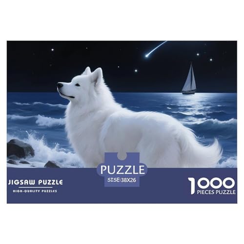 Samoje Puzzle 1000 Teile Schwer Puzzle Spielzeug Pädagogisches Spiel Impossible Haustier Hund Herausforderungsspielzeug Für Erwachsene Kinder 38x26cm/1000pcs von OWBASKPOZ